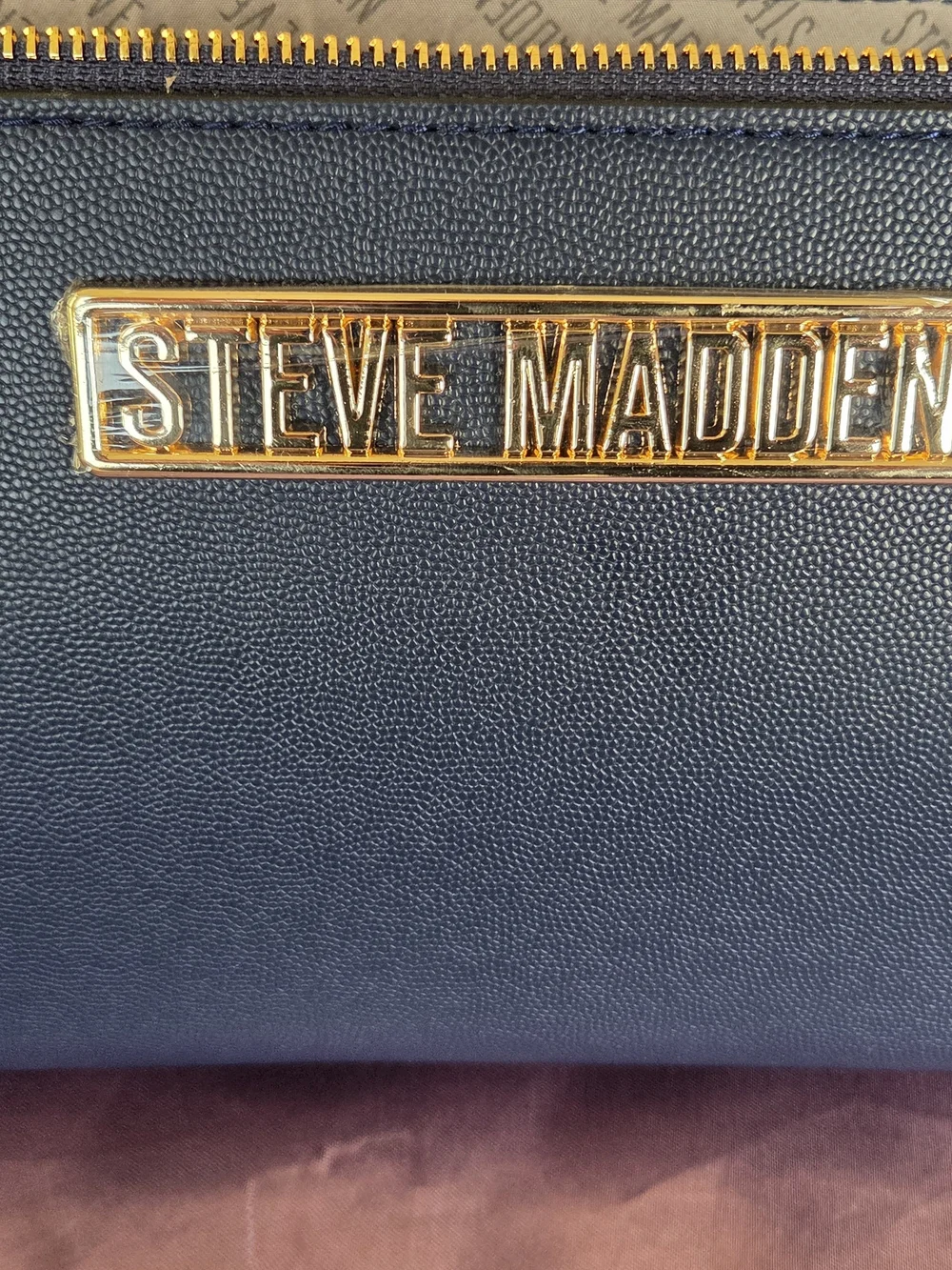 NWT Women's Steve Madden Navy Crossbody Bag with Gold Hardware